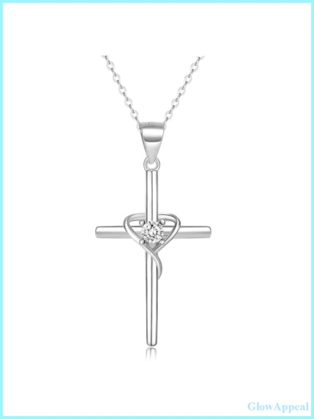 925 Sterling Silver Cross Necklace For Women, Cubic Zirconia Pendant,